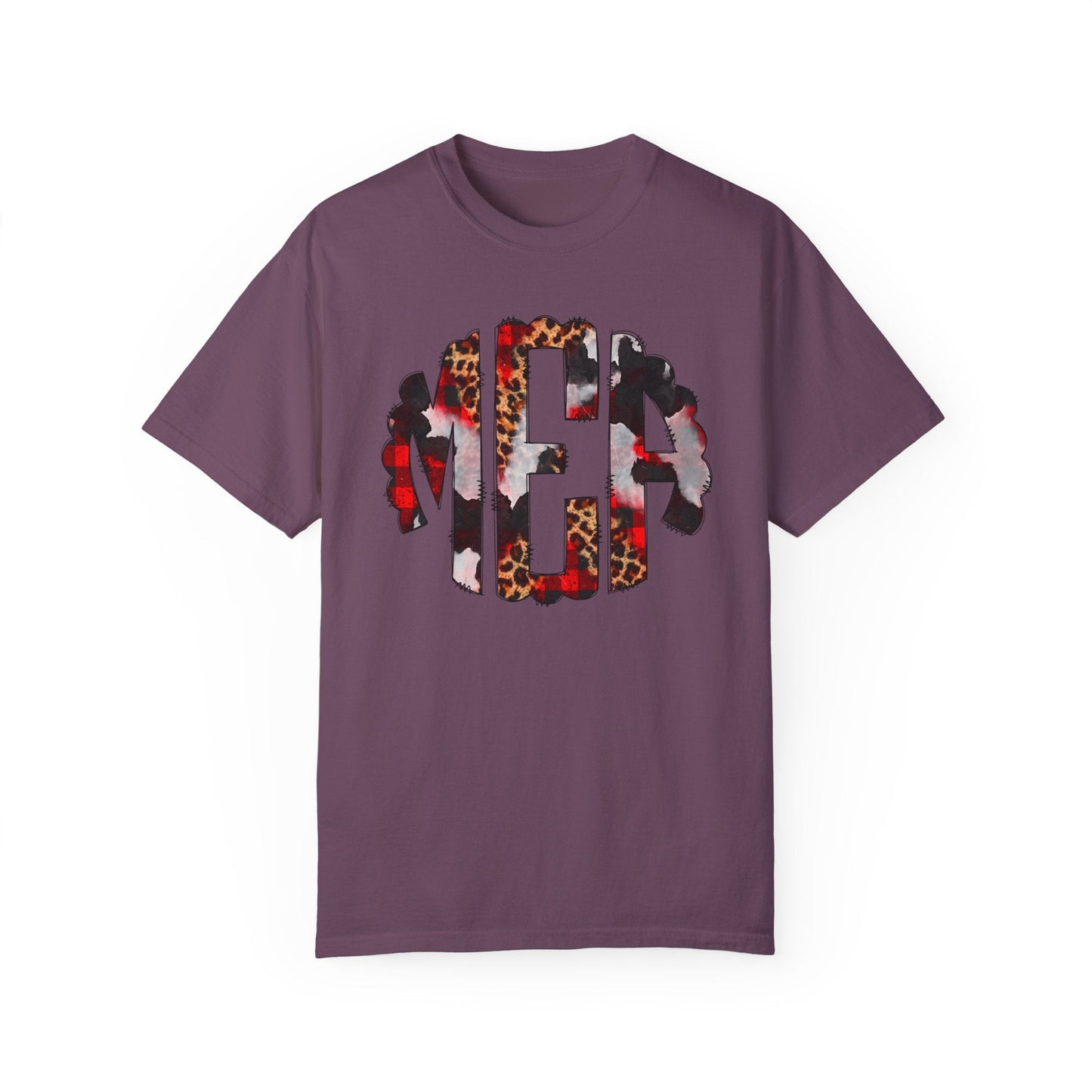 T-Shirt Berry / S Christmas Initials Comfort Colors® Tee
