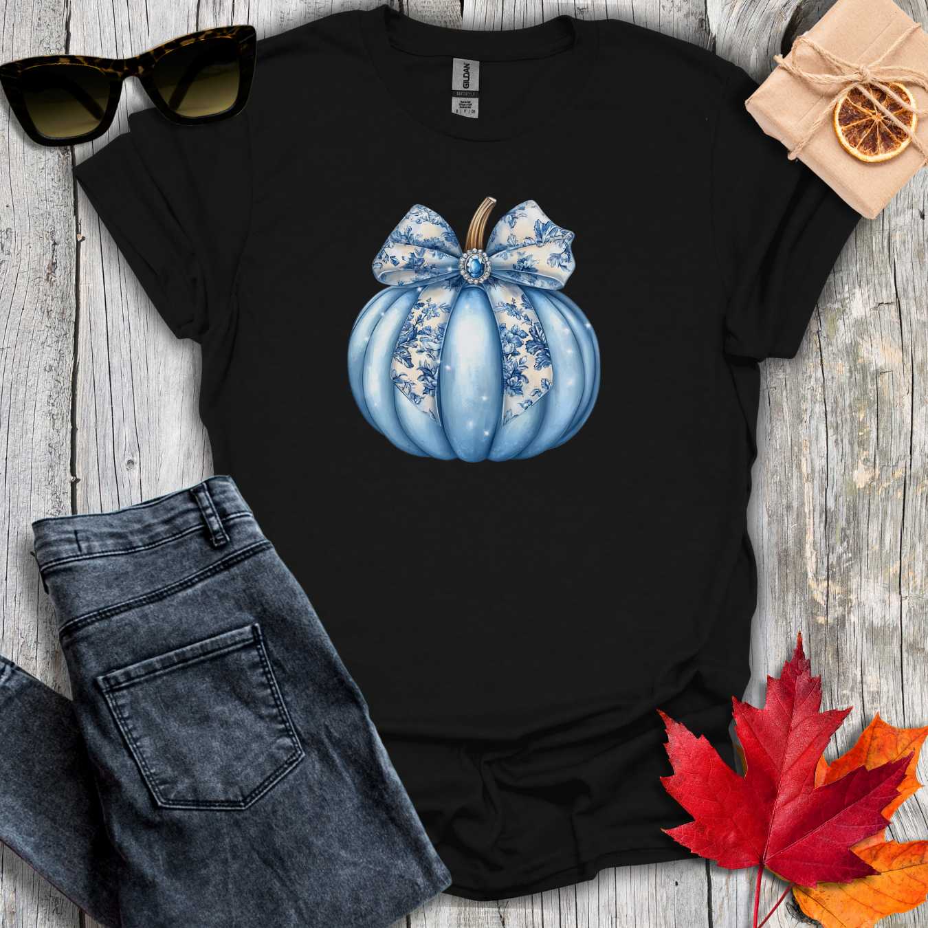 T-Shirt Black / S Blue Pumpkin Coquette Tee
