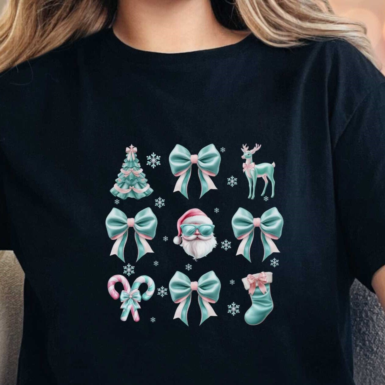 T-Shirt Black / S Pastel Coquette Pattern Tee