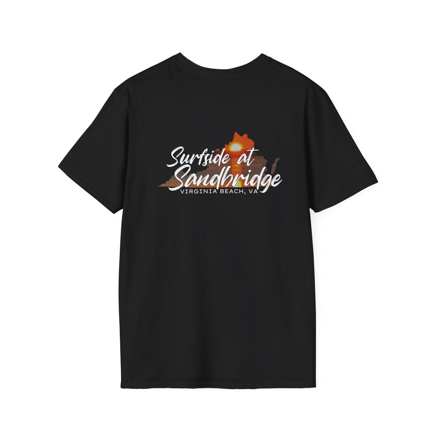 T-Shirt Black / S Surfside at Sandbridge VA Outline Tee
