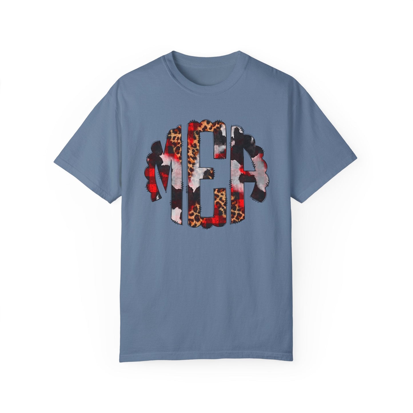 T-Shirt Blue Jean / S Christmas Initials Comfort Colors® Tee