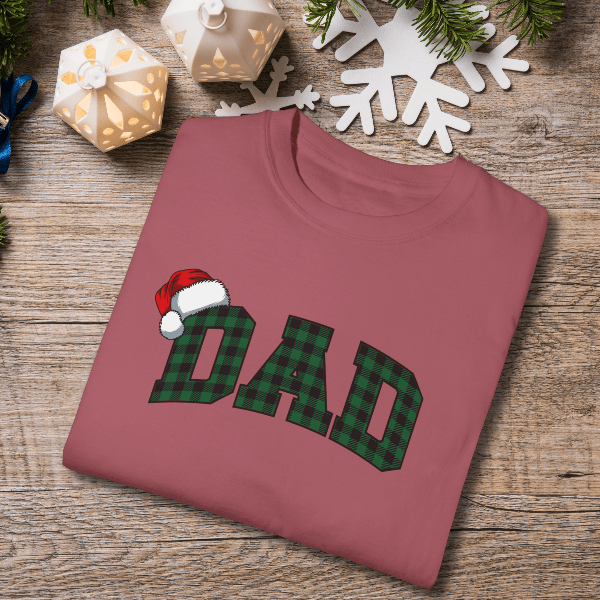 T-Shirt Crimson / S Plaid Dad and Mom Comfort Colors® Tees