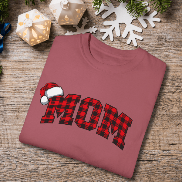 T-Shirt Crimson / S Plaid Mom and Dad Comfort Colors® Tees