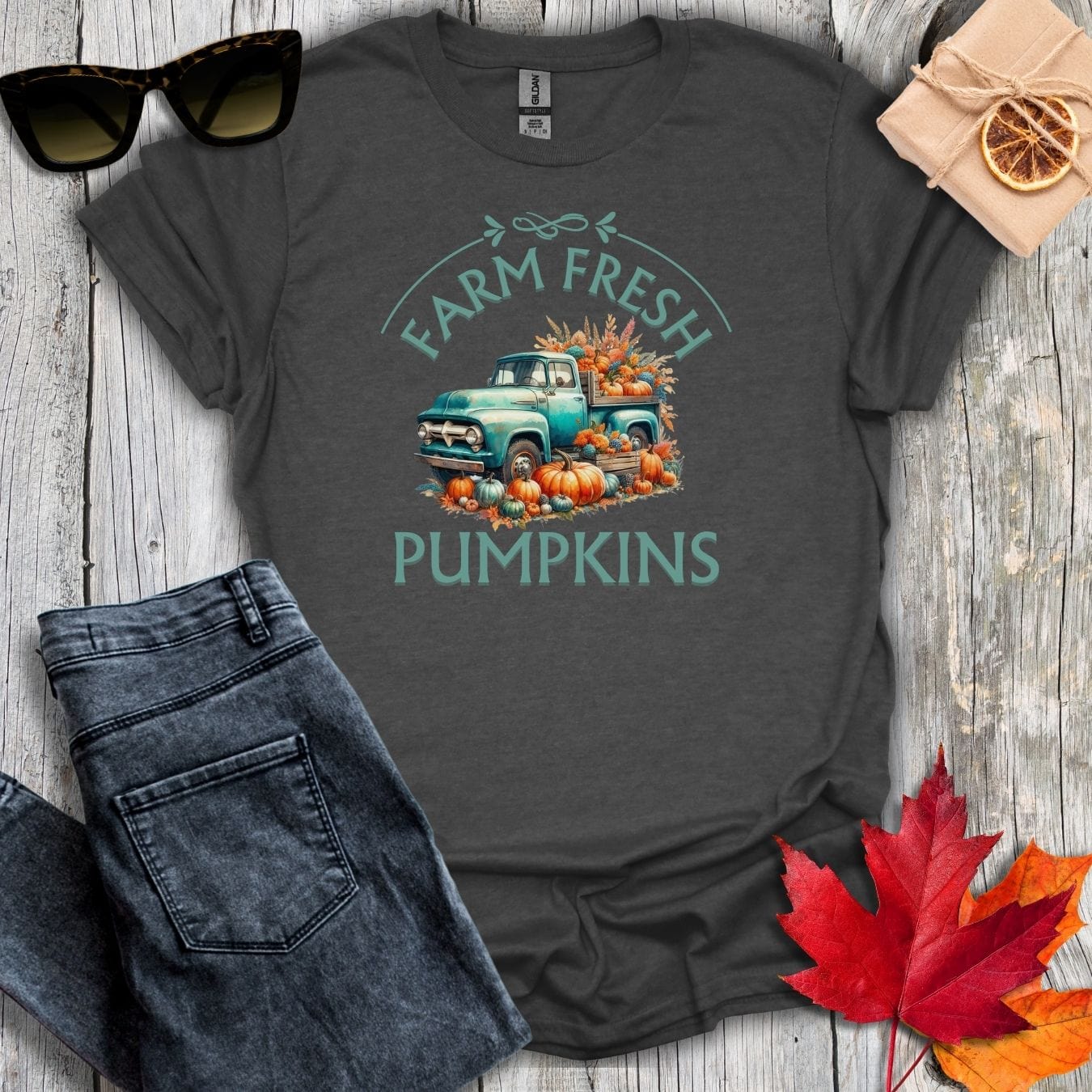 T-Shirt Dark Heather / S Farm Fresh Pumpkins Tee
