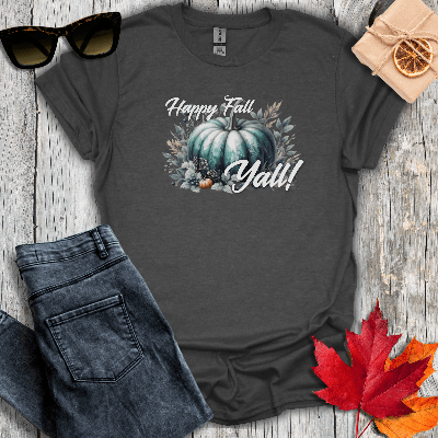 T-Shirt Dark Heather / S Happy Fall Yall Tee