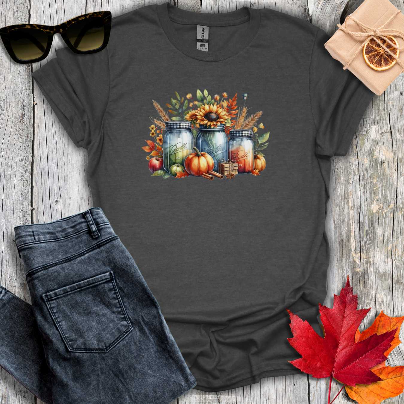 T-Shirt Dark Heather / S Mason Jars Tee