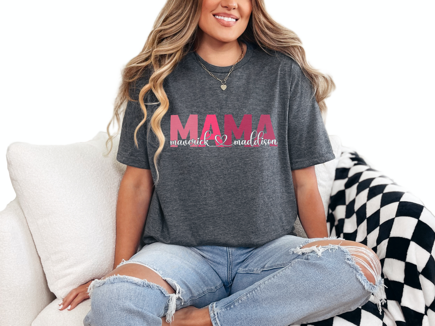 T-Shirt Dark Heather / S Personalized Mama Tee