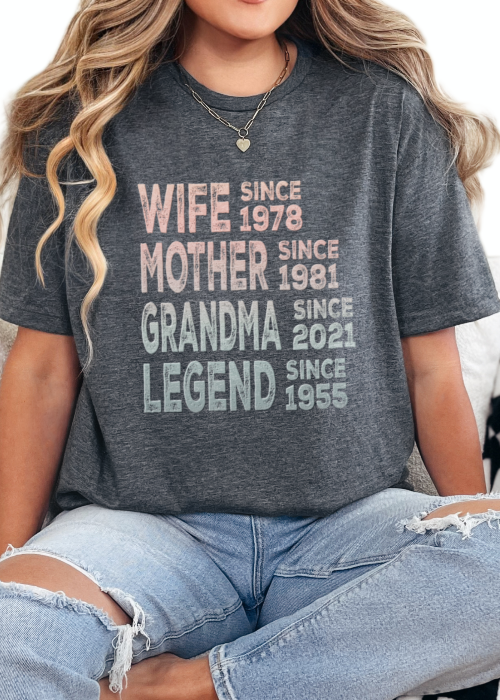 T-Shirt Dark Heather / S Personalized Mother Grandma Legend Tee