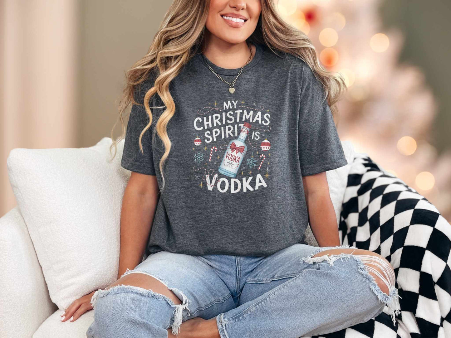 T-Shirt Dark Heather / S Vodka Christmas Spirit Tee