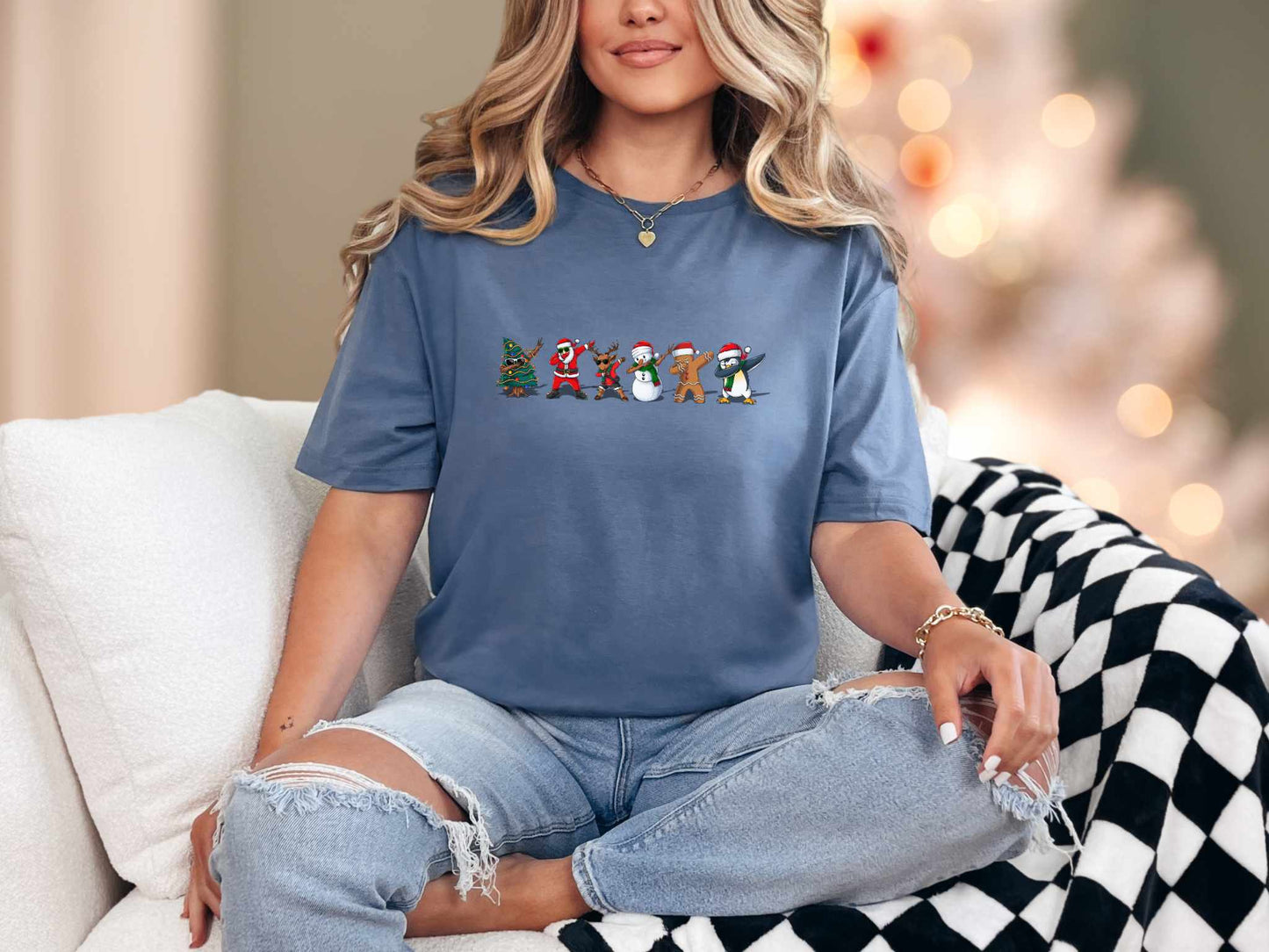T-Shirt Heather Indigo / S Christmas Dabbing Tee
