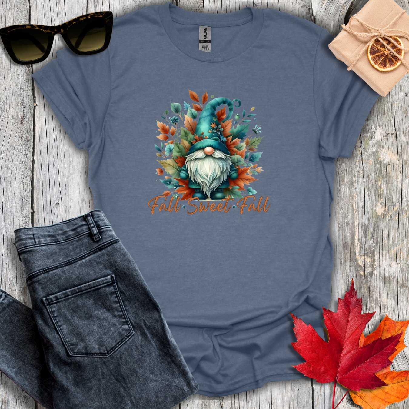 T-Shirt Heather Indigo / S Fall Sweet Fall Tee