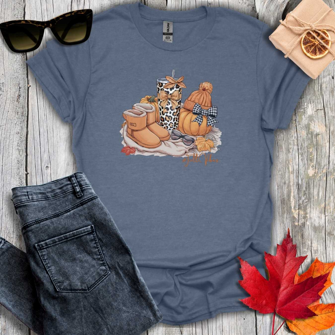 T-Shirt Heather Indigo / S #FallVibes Tee