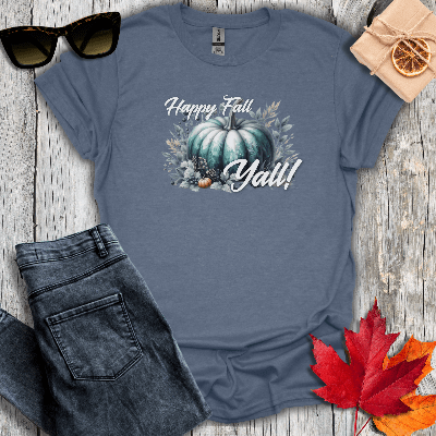 T-Shirt Heather Indigo / S Happy Fall Yall Tee