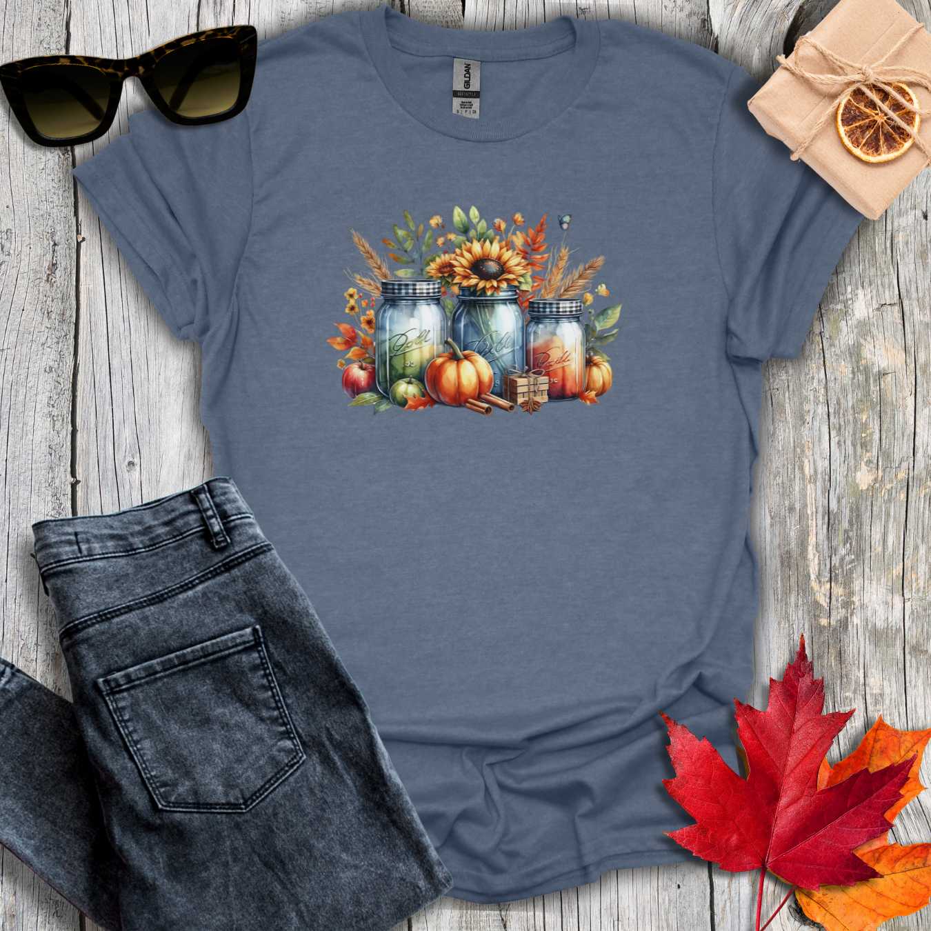 T-Shirt Heather Indigo / S Mason Jars Tee