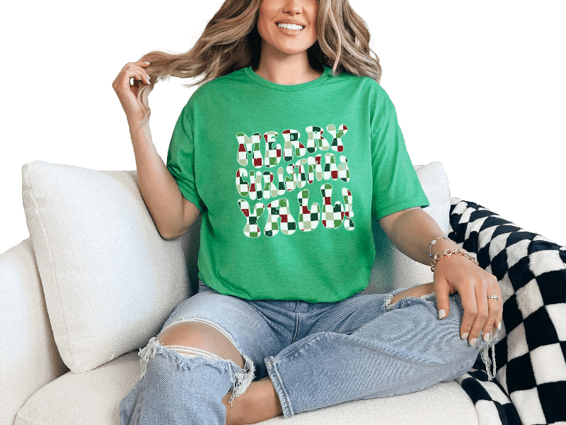 T-Shirt Heather Irish Green / S Merry Christmas Yall Tee
