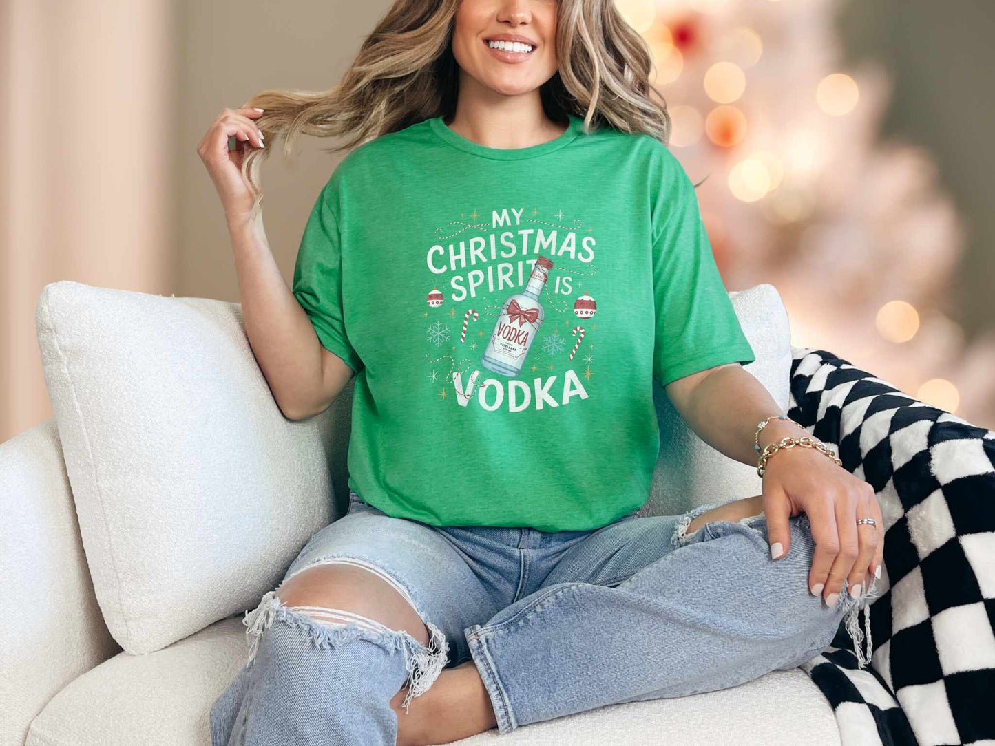 T-Shirt Heather Irish Green / S Vodka Christmas Spirit Tee