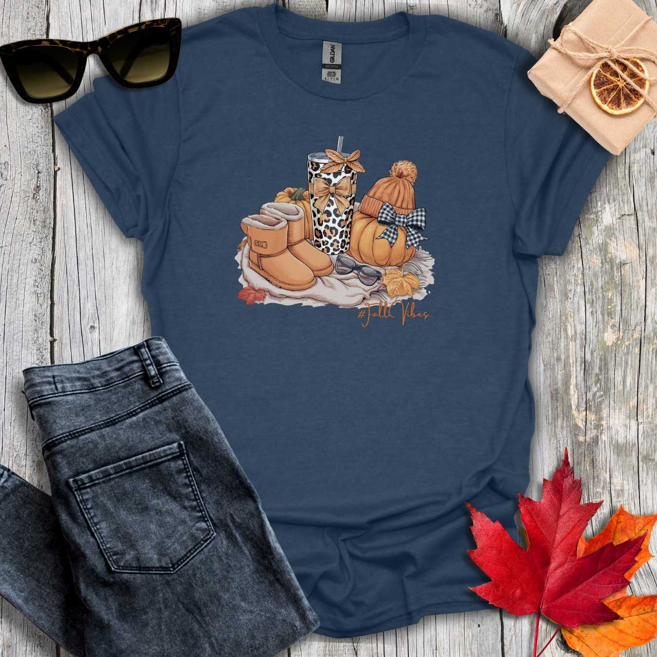 T-Shirt Heather Navy / S #FallVibes Tee