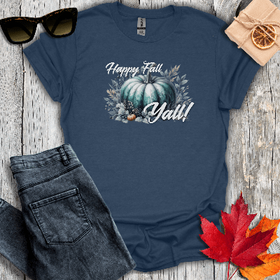 T-Shirt Heather Navy / S Happy Fall Yall Tee