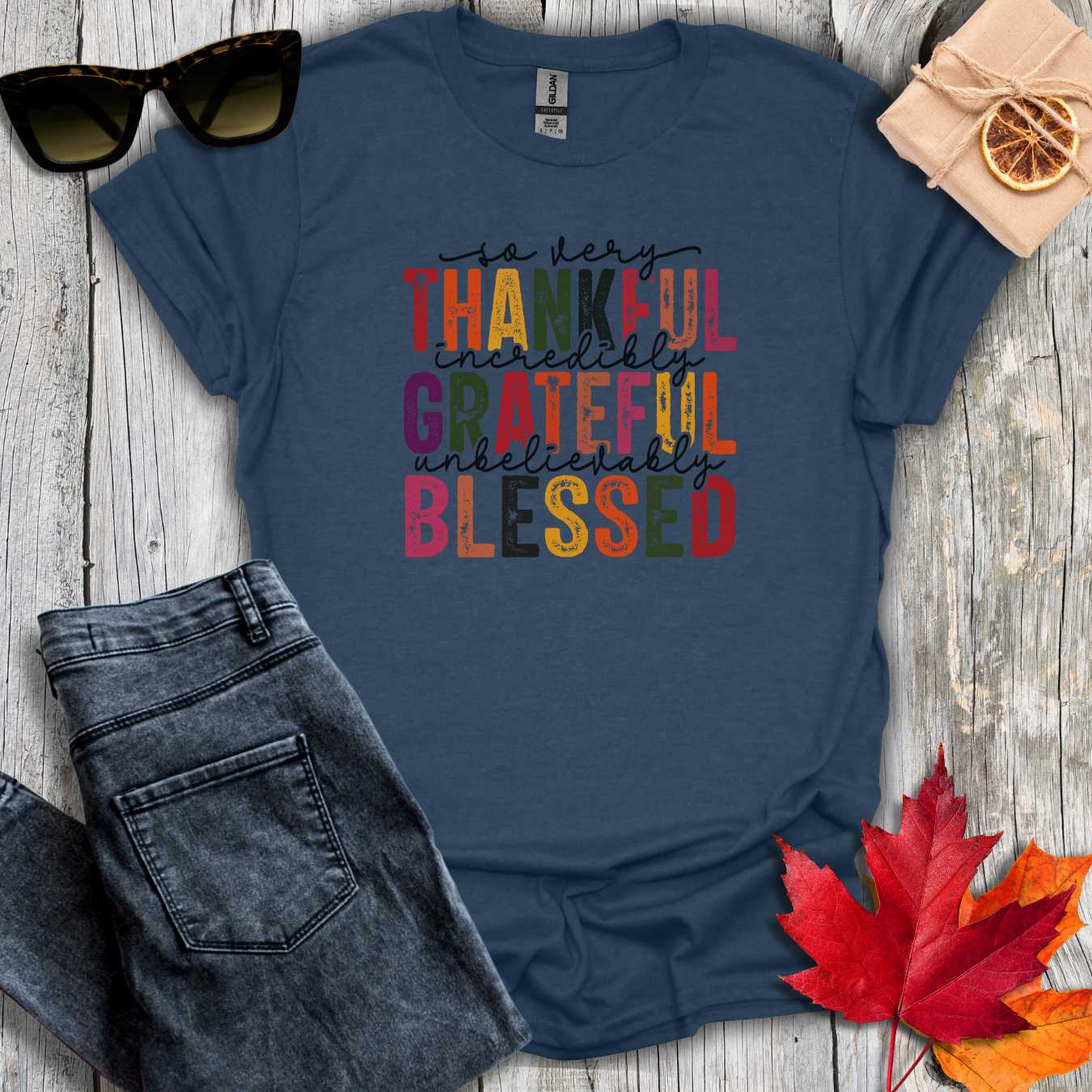 T-Shirt Heather Navy / S So Very Thankful Tee
