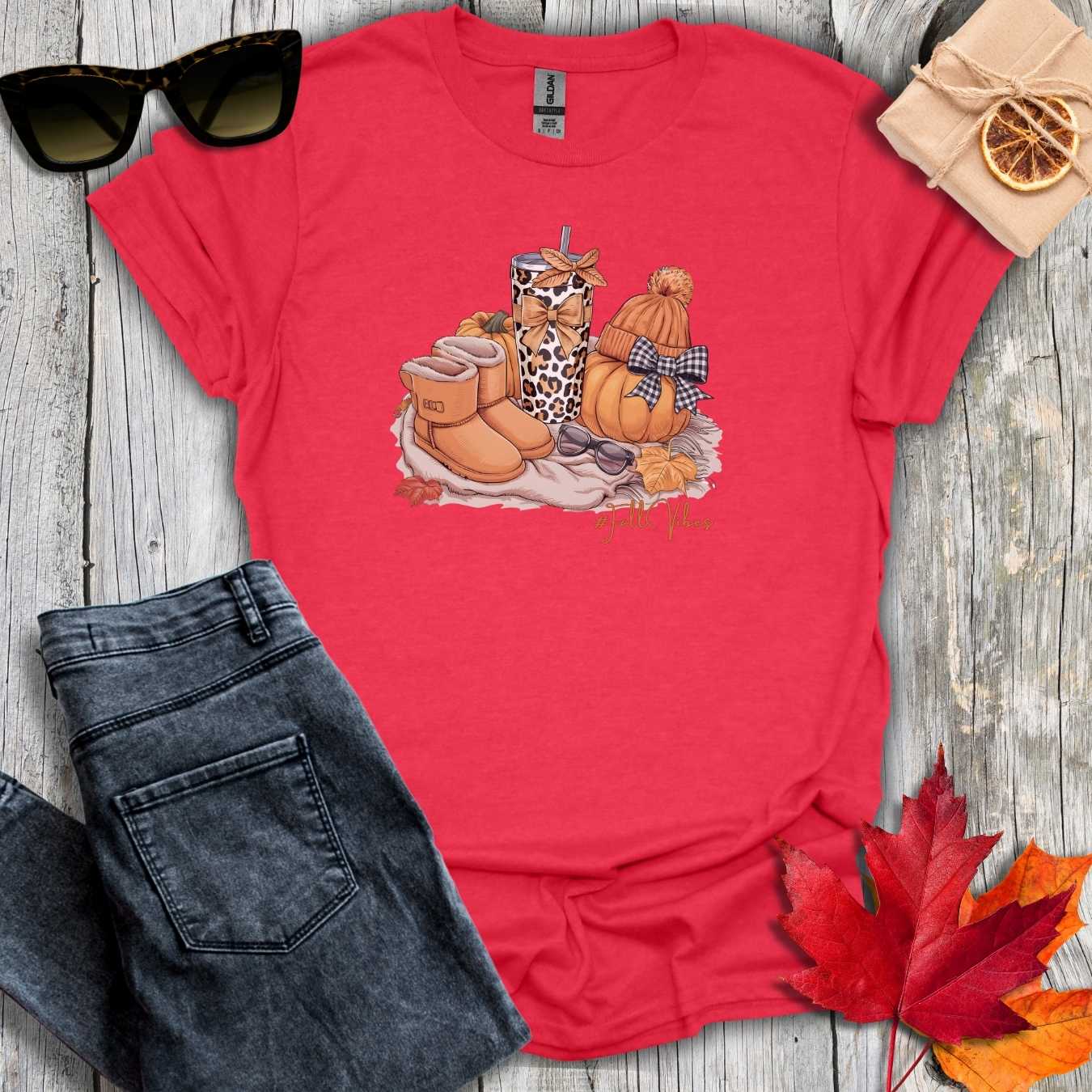 T-Shirt Heather Red / S #FallVibes Tee