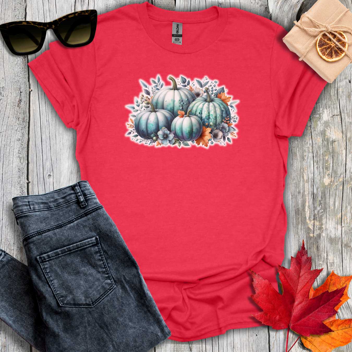 T-Shirt Heather Red / S Four Pumpkins Tee