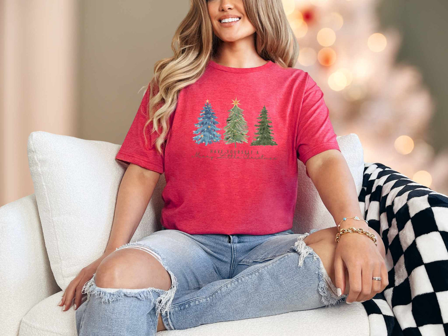 T-Shirt Heather Red / S Merry Little Christmas Tee