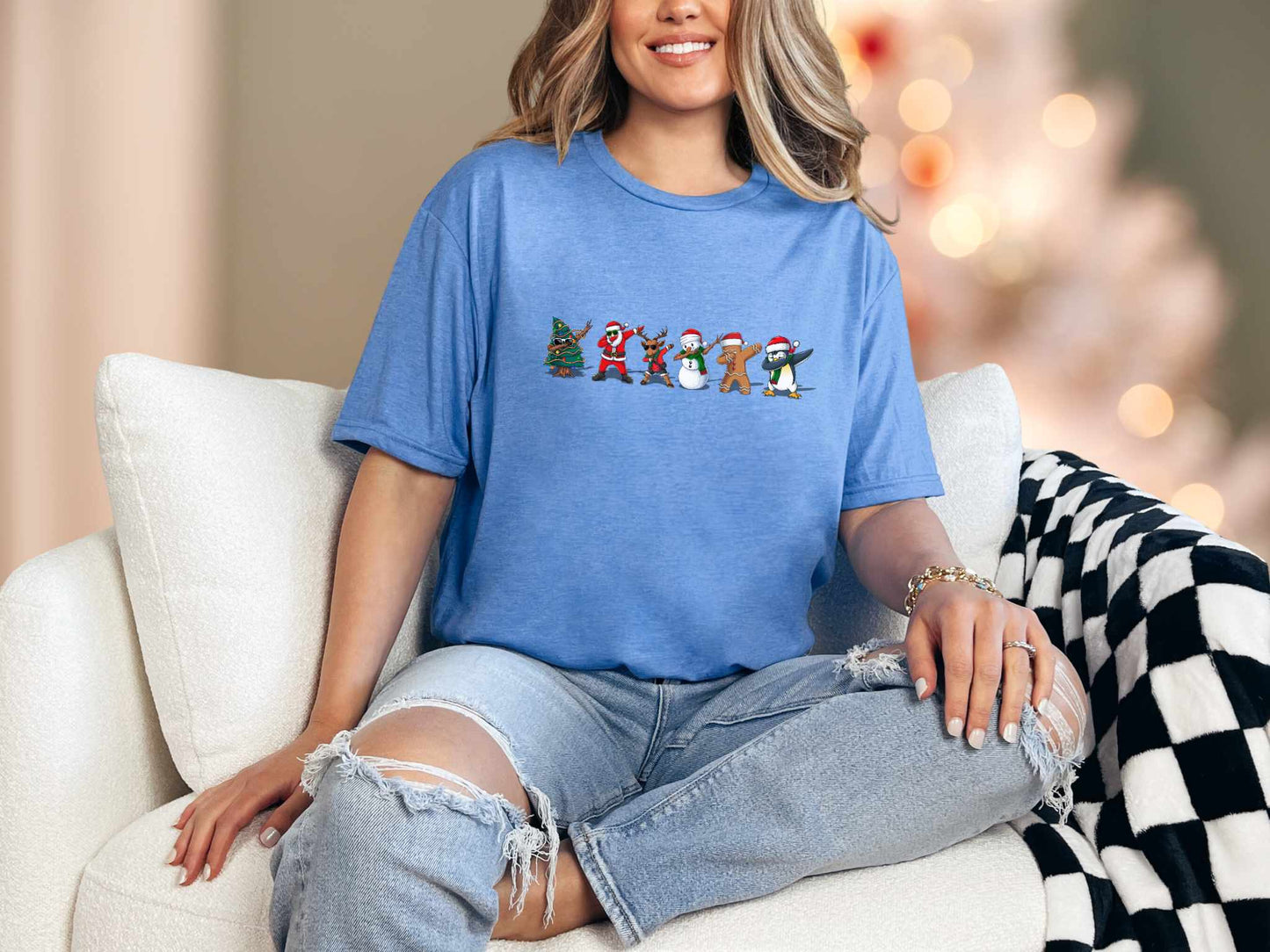 T-Shirt Heather Royal / S Christmas Dabbing Tee