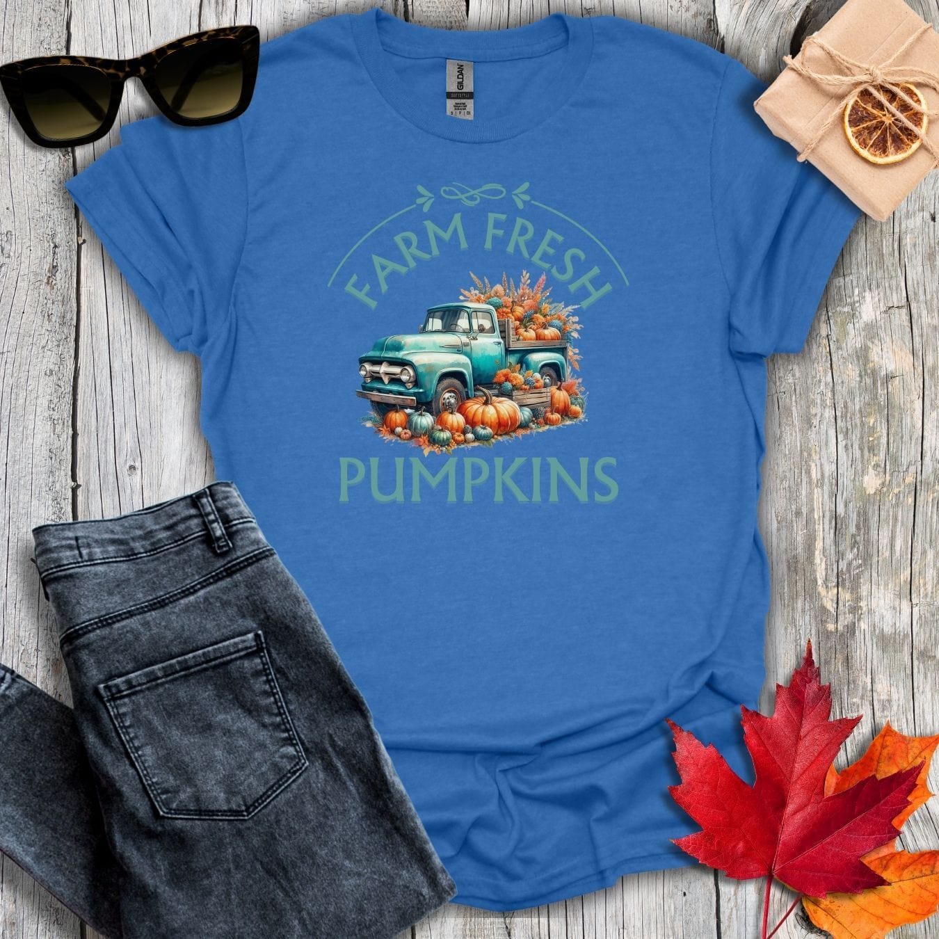 T-Shirt Heather Royal / S Farm Fresh Pumpkins Tee