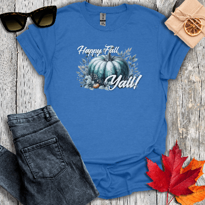 T-Shirt Heather Royal / S Happy Fall Yall Tee