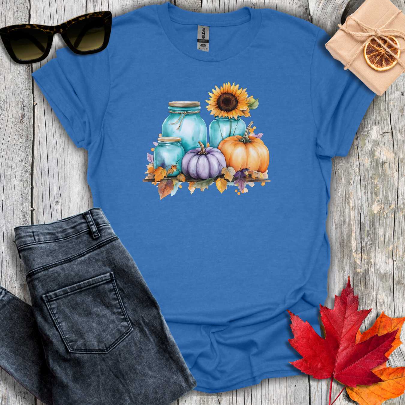 T-Shirt Heather Royal / S Mason Jars on Shelf Tee