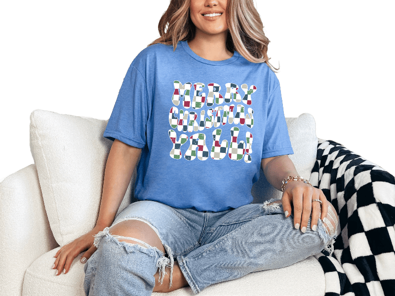 T-Shirt Heather Royal / S Merry Christmas Yall Tee