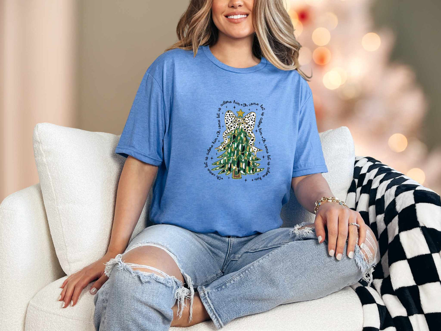 T-Shirt Heather Royal / S Oh Come Let Us Adore Him Tee