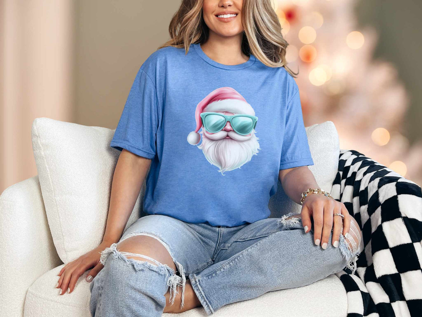 T-Shirt Heather Royal / S Pastel Santa Claus Tee