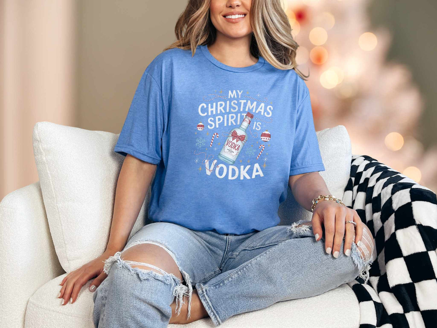 T-Shirt Heather Royal / S Vodka Christmas Spirit Tee