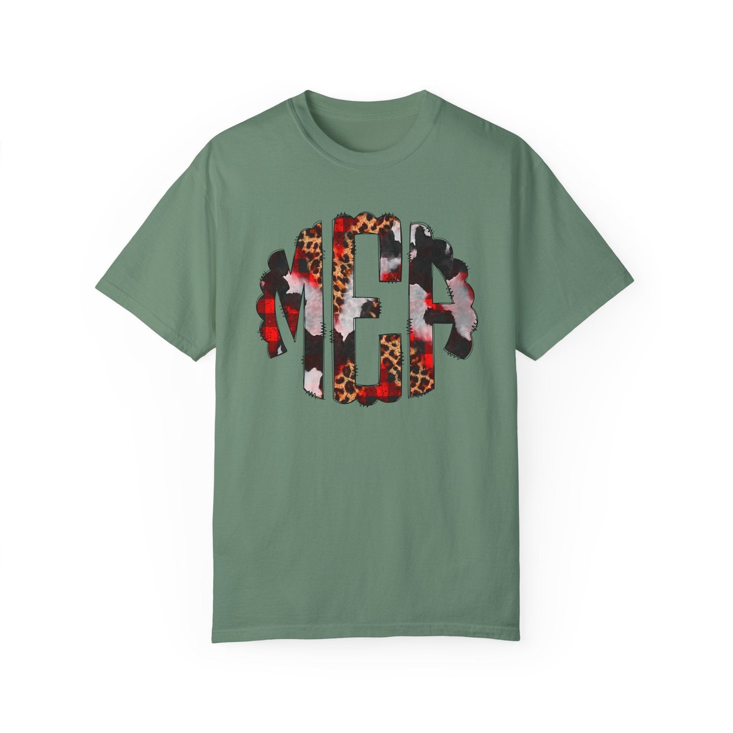 T-Shirt Light Green / S Christmas Initials Comfort Colors® Tee