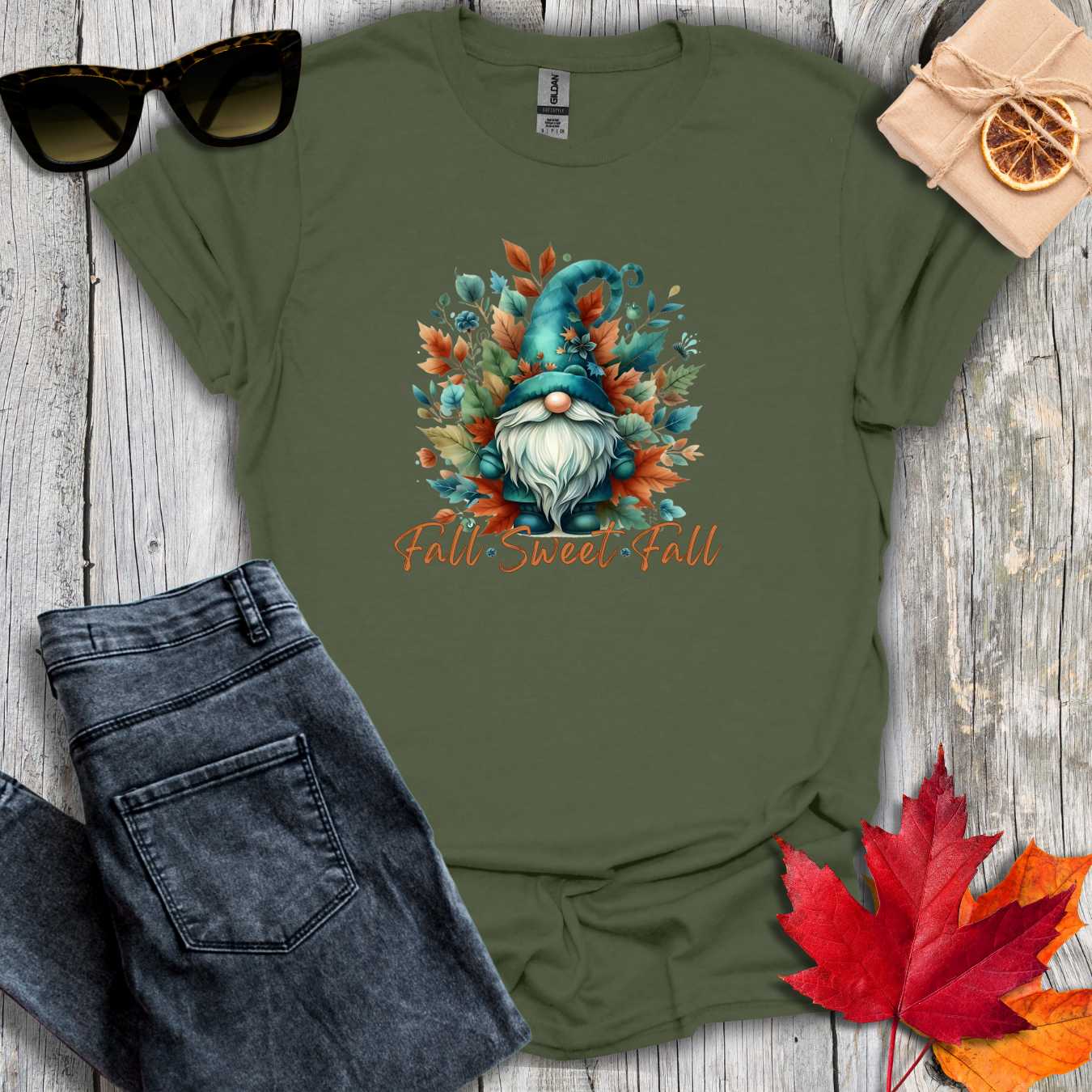 T-Shirt Military Green / S Fall Sweet Fall Tee
