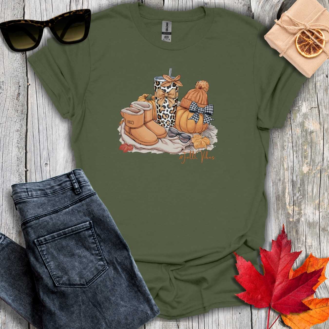 T-Shirt Military Green / S #FallVibes Tee