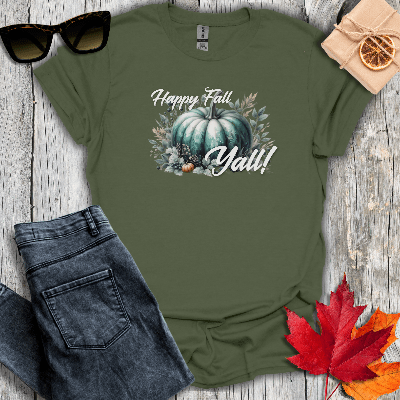 T-Shirt Military Green / S Happy Fall Yall Tee