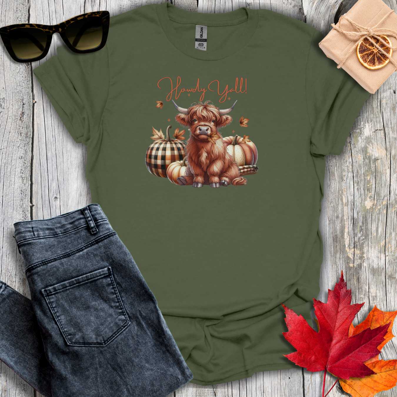 T-Shirt Military Green / S Howdy Yall Tee