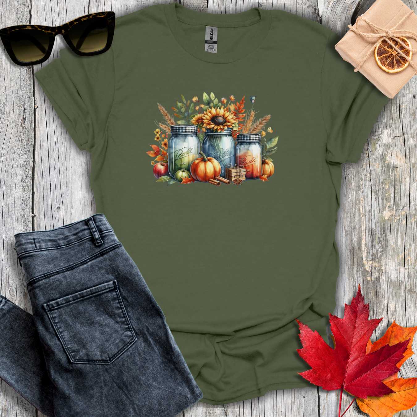 T-Shirt Military Green / S Mason Jars Tee