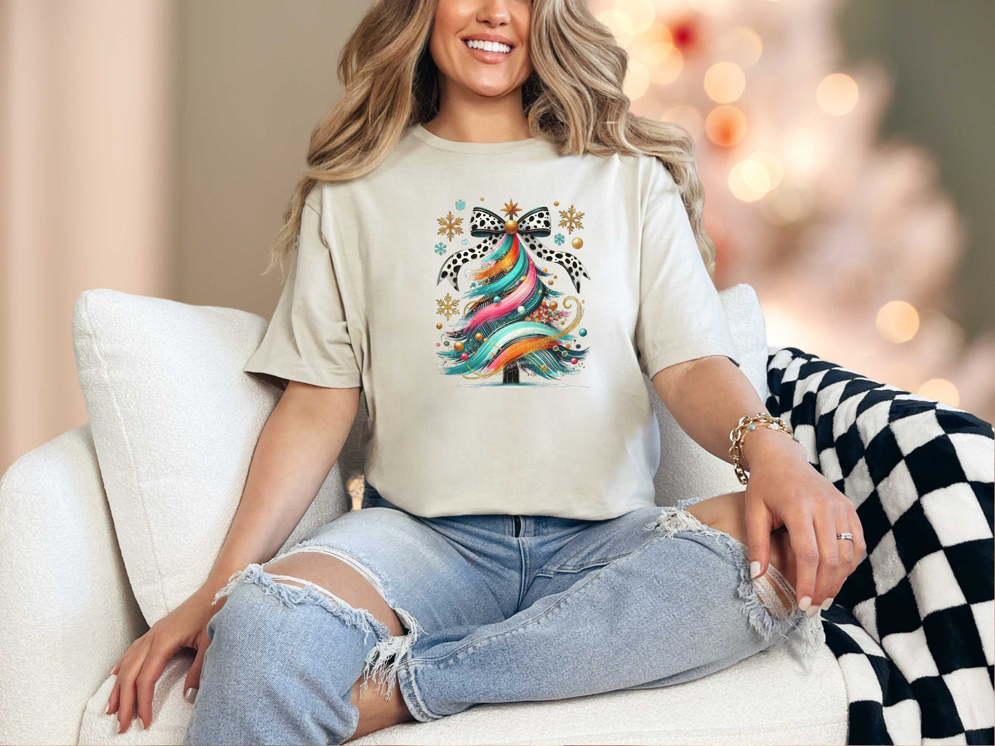 T-Shirt Sand / S Brush Stroke Tree Tee