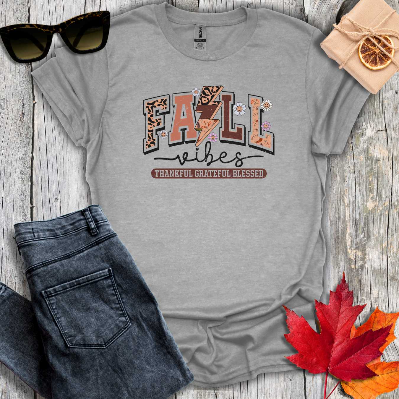T-Shirt Sport Grey / S Fall Vibes Retro Tee