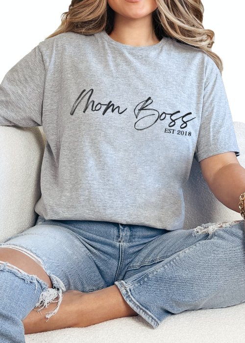 T-Shirt Sport Grey / S Personalized Mom Boss Tee