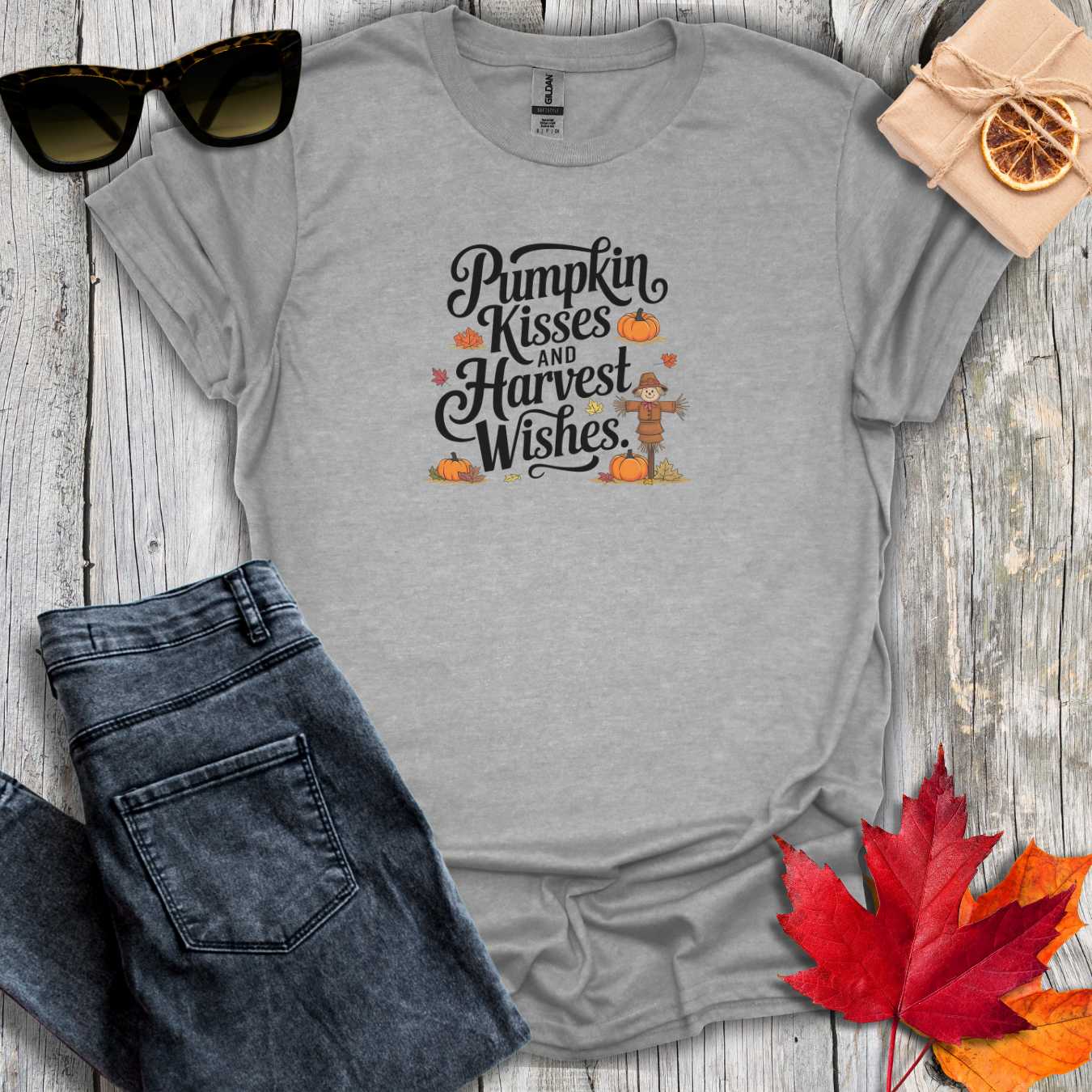 T-Shirt Sport Grey / S Pumpkin Kisses Tee