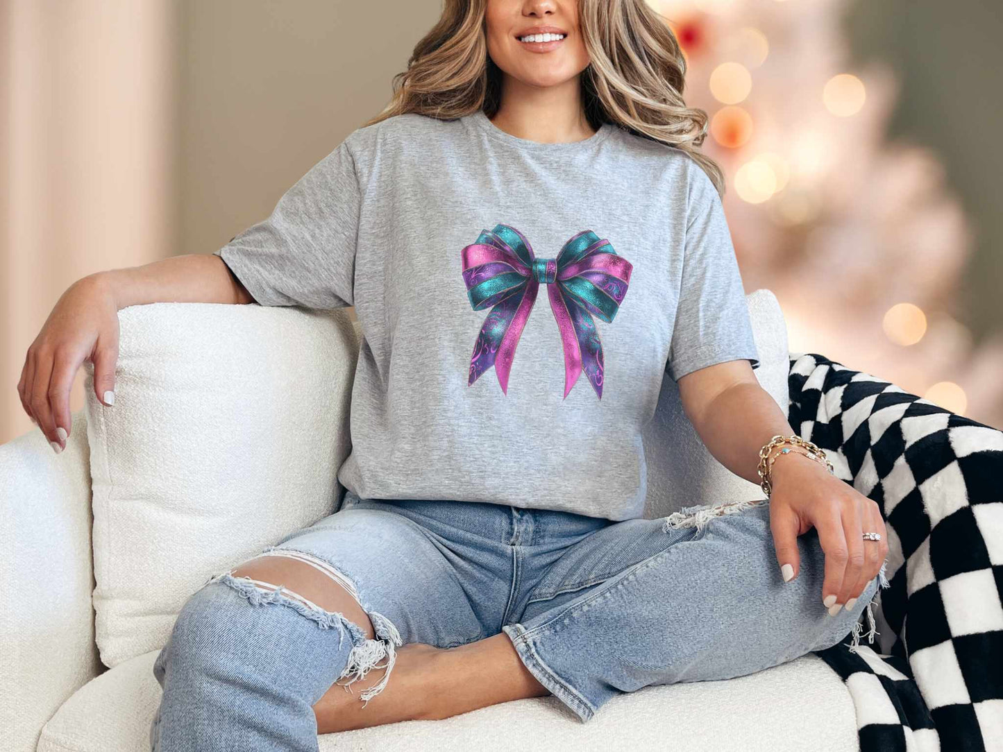 T-Shirt Sport Grey / S Shimmery Bow Tee
