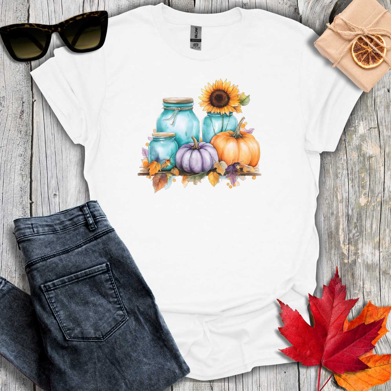 T-Shirt White / S Mason Jars on Shelf Tee