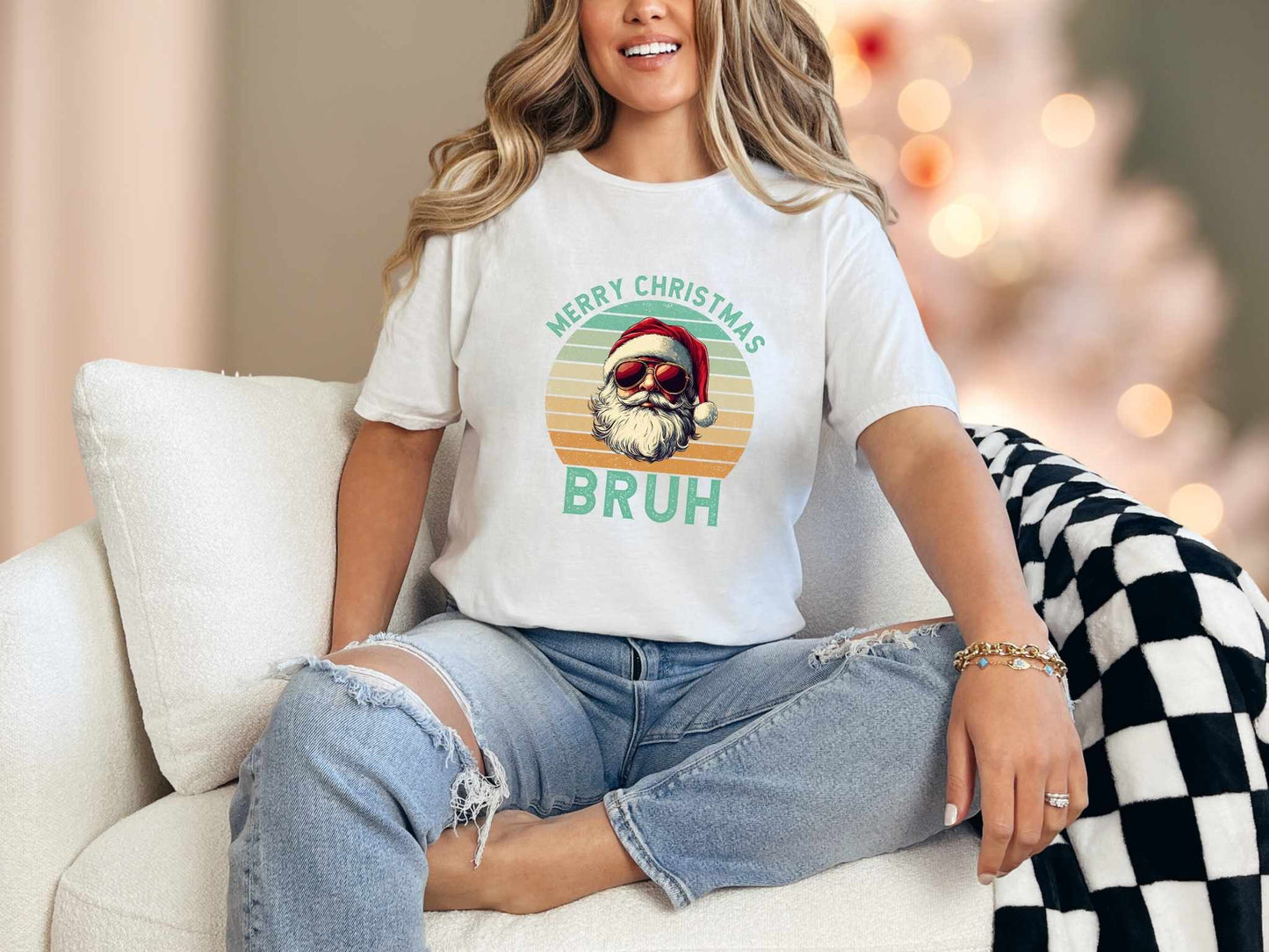 T-Shirt White / S Merry Christmas Bruh Tee