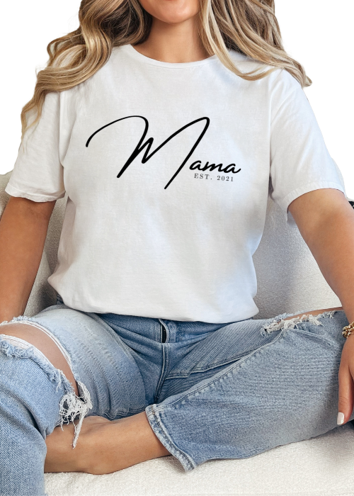 T-Shirt White / S Personalized Mama EST Tee