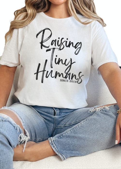 T-Shirt White / S Personalized Raising Tiny Humans Tee