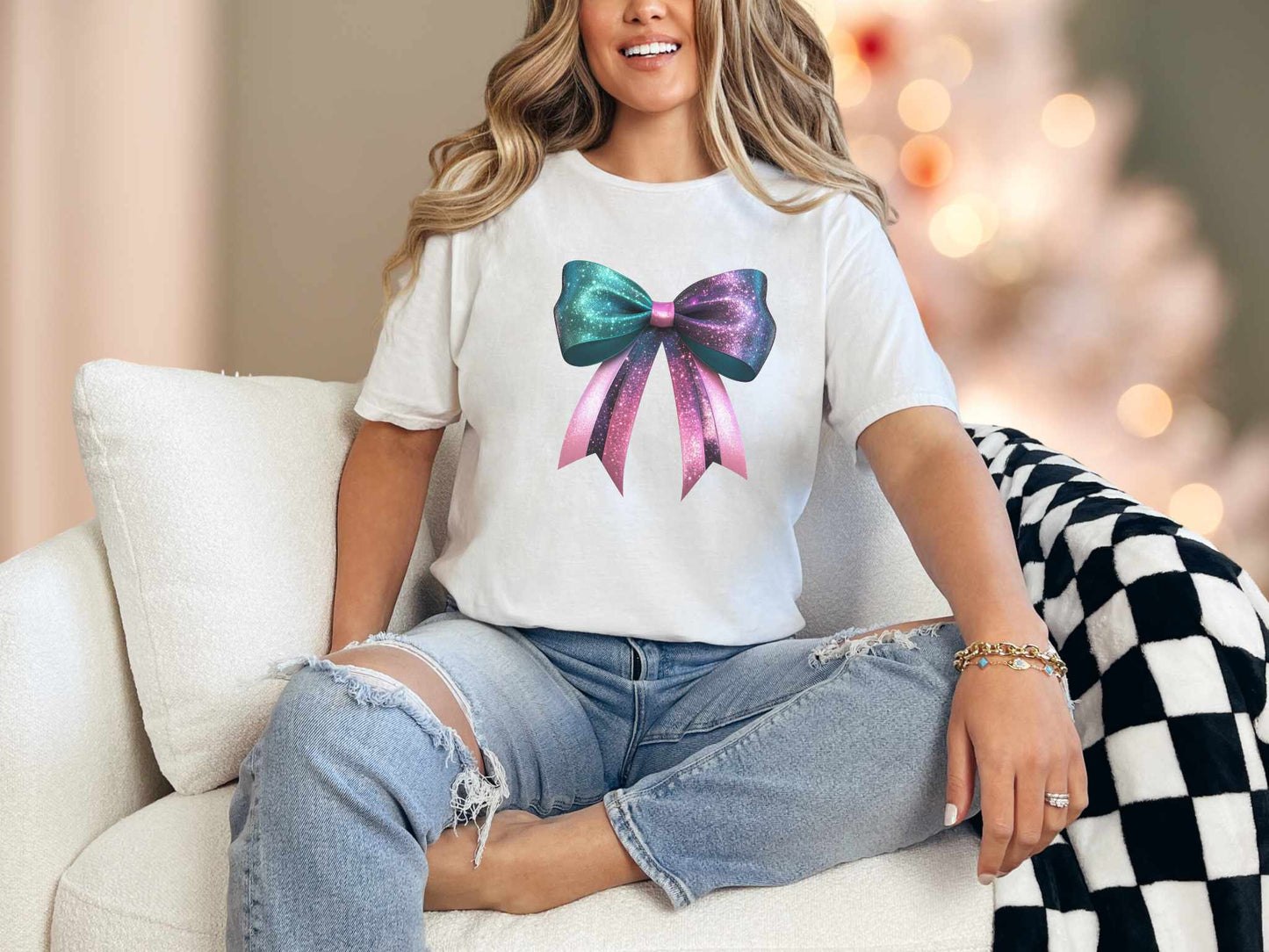 T-Shirt White / S Shimmer BowTee